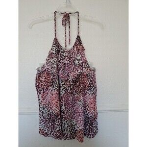 Banana Republic Halter Top Soft Jersey Ruffle Braided Halter Top Size Large Pink